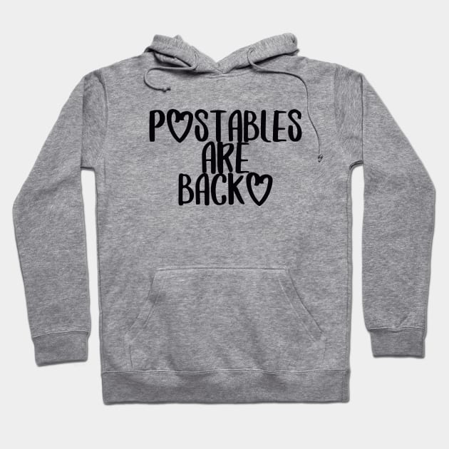 POstables are Back (Dark Font) Hoodie by Hallmarkies Podcast Store